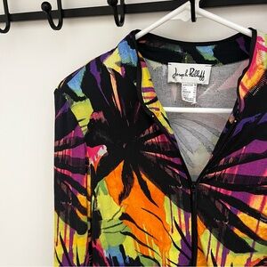 Vintage Rare Joseph Ribkoff Bold Multicolour Tropical Abstract Light Jacket